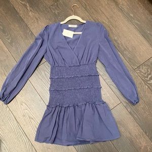 Never worn blue cinched long sleeve dress from Red Dress Boutique !